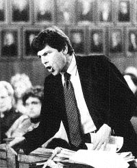 Photo of attorney Anthony R. DiFruscia arguing in court in 1984