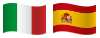 Italian flag and Spanish flag