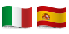 Italian flag and Spanish flag